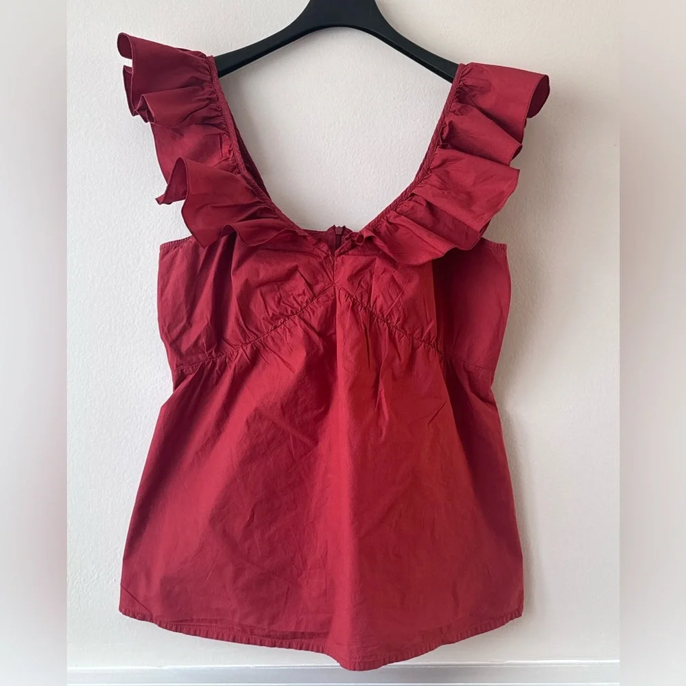 French Connection Azana Ruffle V Neck Top - Picture 4 of 7